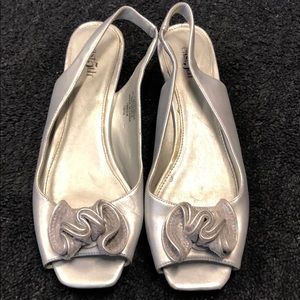 Silver dress shoes